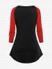 Plus Size Christmas Elf Hat Boots Snowflake Letters Print Raglan Sleeves T-shirt -  