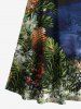 Plus Size Christmas Pinecone Holly Leaf Snowflake Print Ombre Crisscross A Line Maxi Dress -  