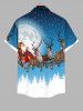 Chemise Boutonnée Imprimé Élément de Noël avec Poche Grande Taille - Multi-A 4XL
