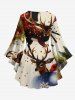 Plus Size Christmas Tree Ball Elk Snowflake Print Lattice Long Sleeves T-shirt -  