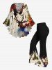 Plus Size Christmas Tree Ball Elk Snowflake Print Lattice Long Sleeves T-shirt -  