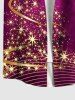 Glitter Sparkling Stars Christmas Tree Snowflake Tie Dye Ombre Print Plus Size Matching Set For Couples -  