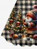 Robe Ornée de Imprimés D'arbre de Noël et de Gymnastique à Paillettes Grande Taille - café L