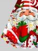 Plus Size Christmas Santa Claus Star Holy Fruit Gift Box Print Tank Dress -  
