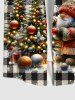 Chemise à Carreaux 3D Père Noël Sapin de Noël et Flocon de Neige Imprimés de Grande Taille avec Poche - café L