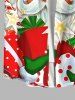 Chemisier à Manches Longues avec Boutons et Poche Imprimé Etoiles et Père Noël Grande-Taille pour Hommes - Rouge 3XL