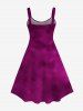 Plus Size Glitter Sparkling Stars Christmas Tree Snowflake Tie Dye Ombre Print A Line Tank Dress -  