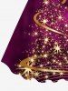 Plus Size Glitter Sparkling Stars Christmas Tree Snowflake Tie Dye Ombre Print A Line Tank Dress -  