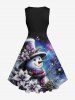 Christmas Hat Snowman Holy Fruit Leaf Galaxy Star Glitter 3D Print Plus Size Matching Outfit For Couples -  