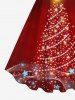 Robe Débardeur 3D Etoile Sapin de Noël et Lumière Imprimés de Grande Taille à Paillettes - Rouge S