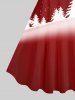 Robe Débardeur Ombrée Flocon de Neige et Sapin de Noël Imprimés de Grande Taille - Rouge M
