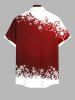 Chemise Imprimé Écureuil Père Noël et Flocon de Neige Grande Taille avec Poche pour Homme - Rouge M