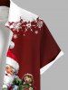 Chemise Imprimé Écureuil Père Noël et Flocon de Neige Grande Taille avec Poche pour Homme - Rouge M