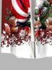 Plus Size Christmas Santa Claus Sacks Squirrel Snowflake Colorblock Print Buttons Pocket Shirt For Men -  