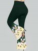 Plus Size Glitter Sparkling Christmas Ball Bell Bowknot Leaves Print Flare Pants -  