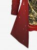 Plus Size Glitter Christmas Tree Snowflake Print Ombre Patchwork Long Sleeves T-shirt -  