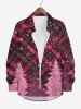 Christmas Tree Plaid Sparkling Sequin Glitter 3D Print Plus Size Matching Outfit For Couples -  