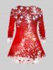 Christmas Snowman Snowflake Cup Print Plus Size Matching Set -  