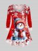 Christmas Snowman Snowflake Cup Print Plus Size Matching Set -  