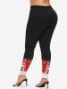 Christmas Snowman Snowflake Cup Print Plus Size Matching Set -  