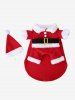 Costume Père Noël à Brodure Boutonnée en Laine - Rouge M