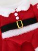 Costume Père Noël à Brodure Boutonnée en Laine - Rouge M