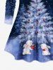 Plus Size Christmas Tree Rabbit Snowflake Star Glitter 3D Print T-shirt -  