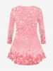 Plus Size Christmas Snowman Snowflake Holy Fruit Sparkling Sequin Glitter 3D Print T-shirt -  