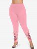 Plus Size Christmas Snowman Snowflake Holy Fruit Sparkling Sequin Glitter 3D Print Leggings -  