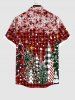 Chemise à Carreaux Etoile Flocon de Neige et Sapin de Noël Imprimés Grande Taille avec Poche pour Homme - Rouge S