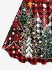 Robe Débardeur à Carreaux Etoile Flocon de Neige et Sapin de Noël de Grande Taille - Rouge 5X