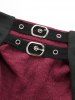 Plus Size Ruffles Grommets Buckle Steampunk Plisse Skirt -  