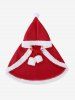 Cape à Capuche en Molleton pour Fête de Noël - Rouge M