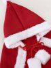 Cape à Capuche en Molleton pour Fête de Noël - Rouge L