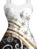 Mini Robe Ligne A Flocon de Neige Imprimée Panneau en Fausse Fourrure à Paillettes - Noir XL | États-Unis 16