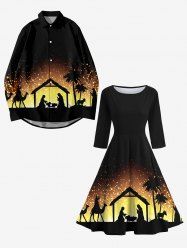Ensemble Nikini Irrégulier pour Sapin de Noël Grande Taille - Noir 