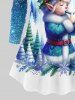 Christmas Tree Hat Snowflake Ball Holly Glitter Sparkling Galaxy Elf Print T-shirt and Leggings Plus Size Matching Set -  