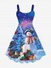 Christmas Tree Snowman Snowflake Bird Rabbit Print Plus Size Matching Outfit For Couples -  