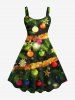 Tenue Grande Taille Imprimé Boule de Noël Sapin et Flocon de Neige pour Couples - Vert 