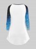 Plus Size Christmas Tree Hat Snowflake Ball Holly Glitter Sparkling Galaxy Elf Print Long Sleeves T-shirt -  