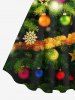Plus Size Christmas Tree Ball Star Snowflake Print Tank Dress -  