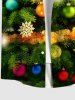 Plus Size Christmas Tree Ball Star Snowflake Print Buttons Pocket Shirt For Men -  