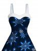 Robe Débardeur Imprimé Galaxie et Flocon de Neige Noël - Bleu profond 