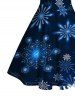 Robe Débardeur Imprimé Galaxie et Flocon de Neige Noël - Bleu profond 