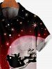 Chemise Boutonnée Imprimé Élément de Noël avec Poche Grande Taille - Rouge XL