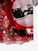Chemise Boutonnée Imprimé Élément de Noël avec Poche Grande Taille - Rouge XL