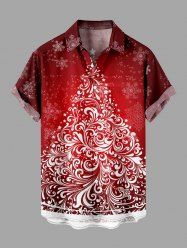 Chemise Grande Taille Imprimé Élément de Noël - Rouge L