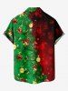 Chemisier avec Boutons à Imprimé Sapin Etoiles Boules et Flocons de Neige de Noël Grande-Taille pour Hommes - Multi-A S