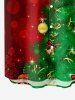 Plus Size Christmas Tree Ball Bell Star Snowflake Print Buttons Pocket Shirt For Men -  
