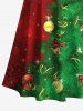Plus Size Christmas Tree Ball Bell Star Snowflake Print Cold Shoulder Crisscross Maxi Dress -  